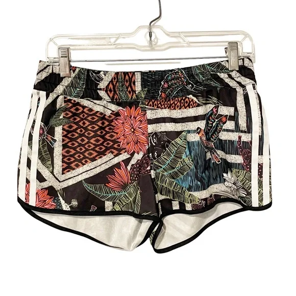 Adidas Farm Size Small XiloFloresta Print Shorts Jungle Animal 3 Stripes - Picture 2 of 5